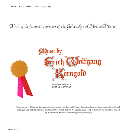 Обложка к альбому - Music by Erich Wolfgang Korngold